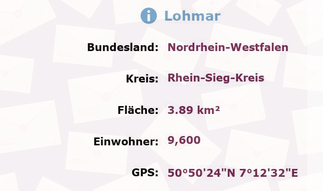 1 Postleitzahl in Lohmar, Nordrhein-Westfalen