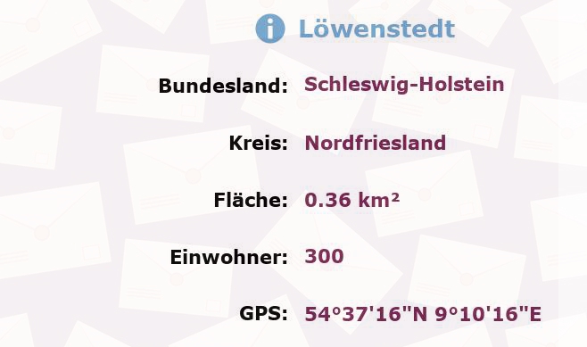 1 Postleitzahl in Löwenstedt, Schleswig-Holstein