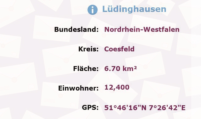 1 Postleitzahl in Lüdinghausen, Nordrhein-Westfalen