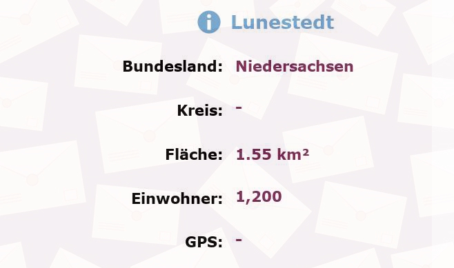 1 Postleitzahl in Lunestedt, Niedersachsen