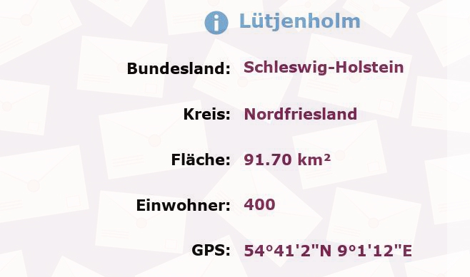 1 Postleitzahl in Lütjenholm, Schleswig-Holstein