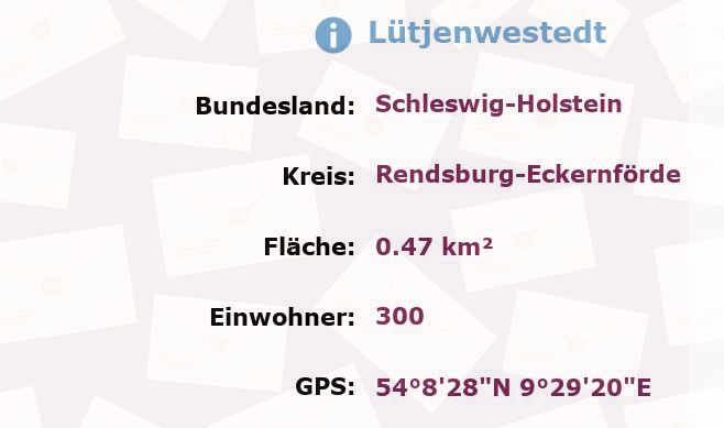 1 Postleitzahl in Lütjenwestedt, Schleswig-Holstein