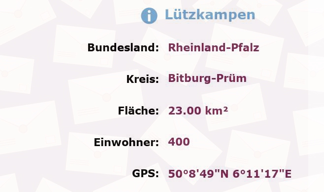 1 Postleitzahl in Lützkampen, Rheinland-Pfalz