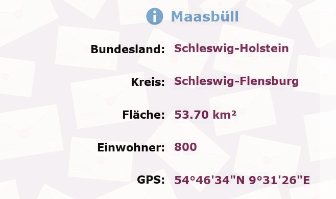 1 Postleitzahl in Maasbüll, Schleswig-Holstein