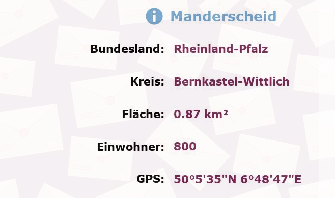 1 Postleitzahl in Manderscheid, Rheinland-Pfalz