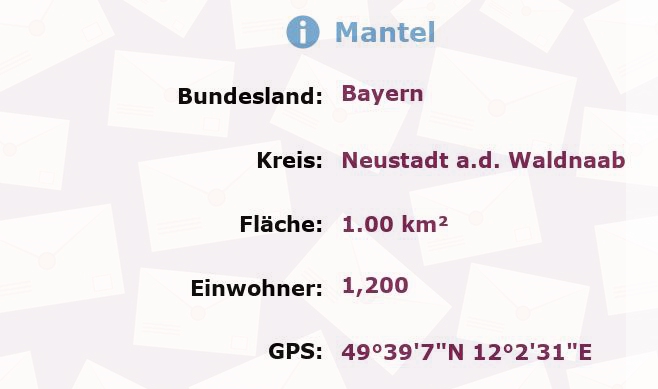 1 Postleitzahl in Mantel, Bayern