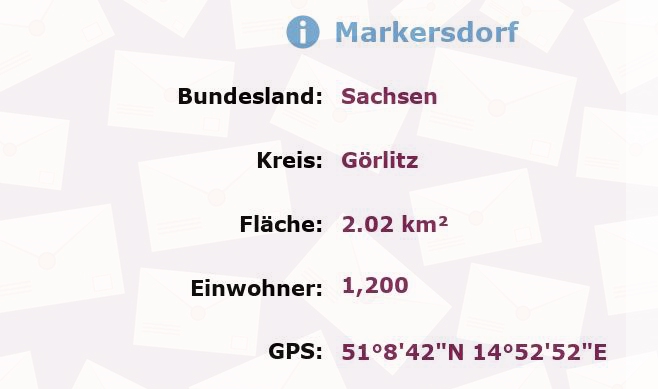 1 Postleitzahl in Markersdorf, Sachsen