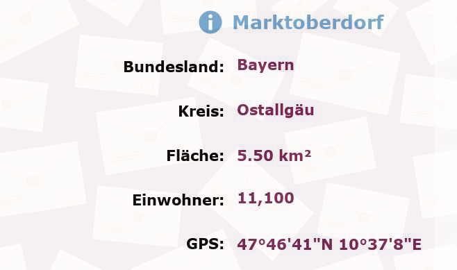 1 Postleitzahl in Marktoberdorf, Bayern