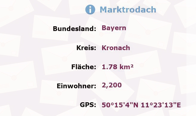 1 Postleitzahl in Marktrodach, Bayern