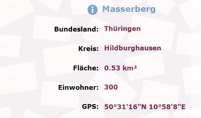 1 Postleitzahl in Masserberg, Thüringen