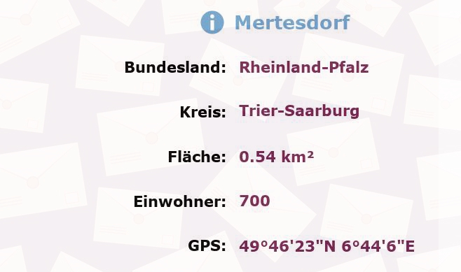 1 Postleitzahl in Mertesdorf, Rheinland-Pfalz