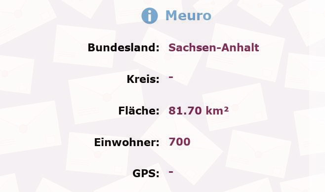 1 Postleitzahl in Meuro, Sachsen-Anhalt