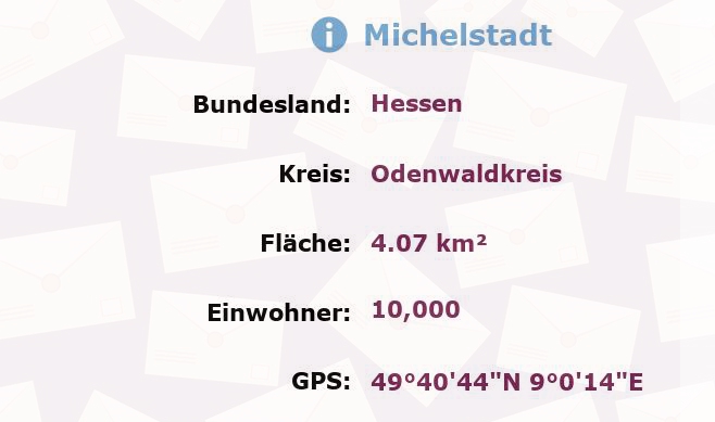 1 Postleitzahl in Michelstadt, Hessen