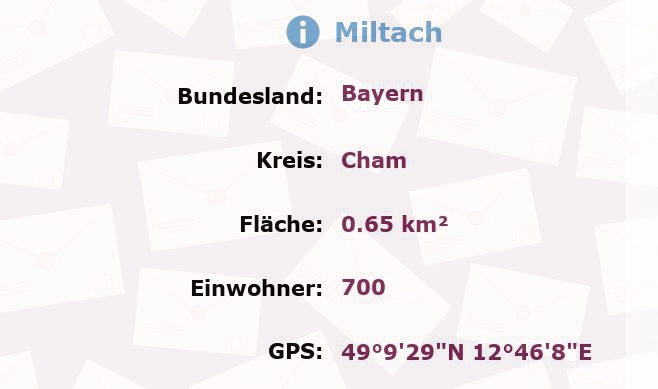 1 Postleitzahl in Miltach, Bayern