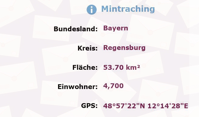 1 Postleitzahl in Mintraching, Bayern