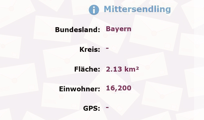 1 Postleitzahl in Mittersendling, Bayern