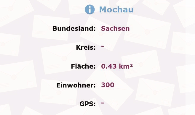 1 Postleitzahl in Mochau, Sachsen