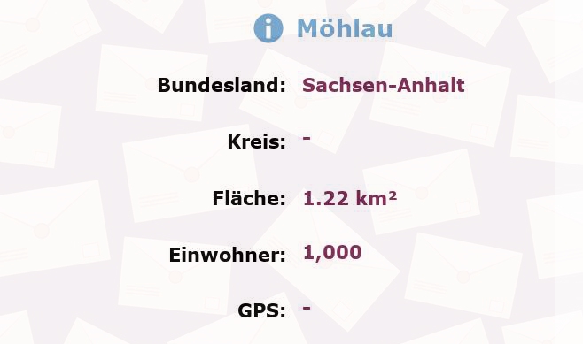 1 Postleitzahl in Möhlau, Sachsen-Anhalt