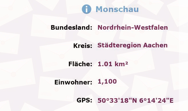 1 Postleitzahl in Monschau, Nordrhein-Westfalen