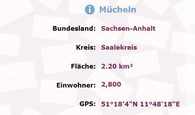 1 Postleitzahl in Mücheln, Sachsen-Anhalt