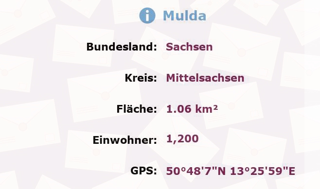 1 Postleitzahl in Mulda, Sachsen