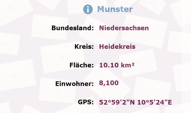 1 Postleitzahl in Munster, Niedersachsen