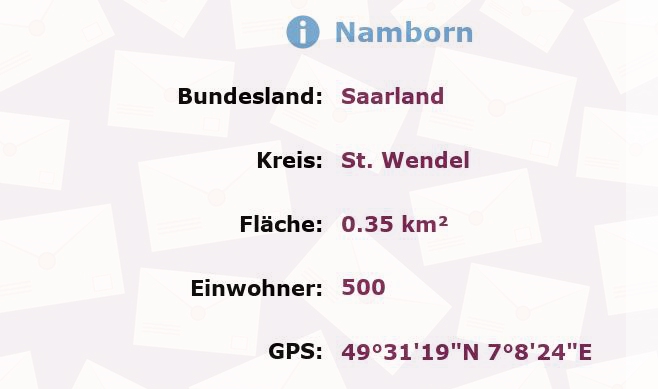 1 Postleitzahl in Namborn, Saarland