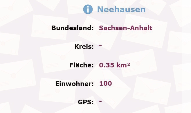 1 Postleitzahl in Neehausen, Sachsen-Anhalt