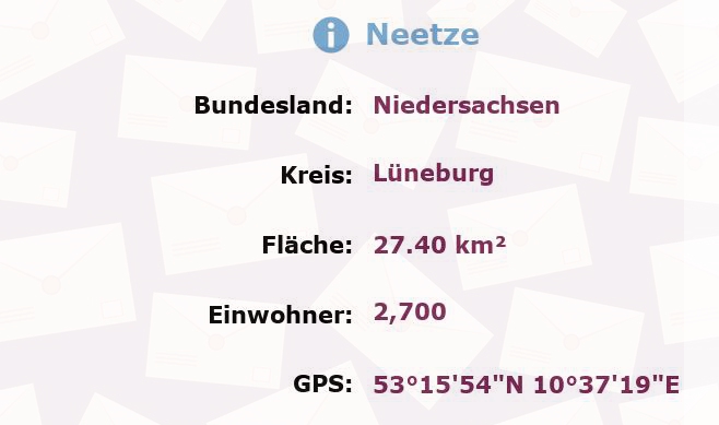 1 Postleitzahl in Neetze, Niedersachsen