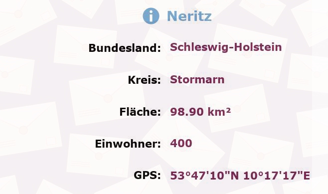 1 Postleitzahl in Neritz, Schleswig-Holstein