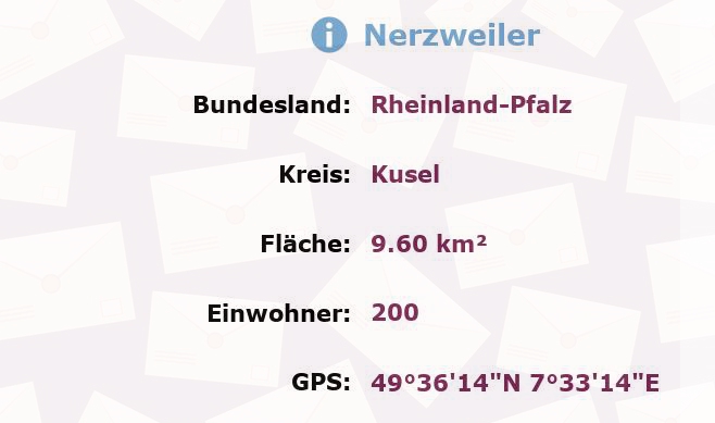 1 Postleitzahl in Nerzweiler, Rheinland-Pfalz