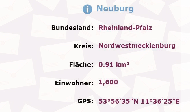 1 Postleitzahl in Neuburg, Rheinland-Pfalz