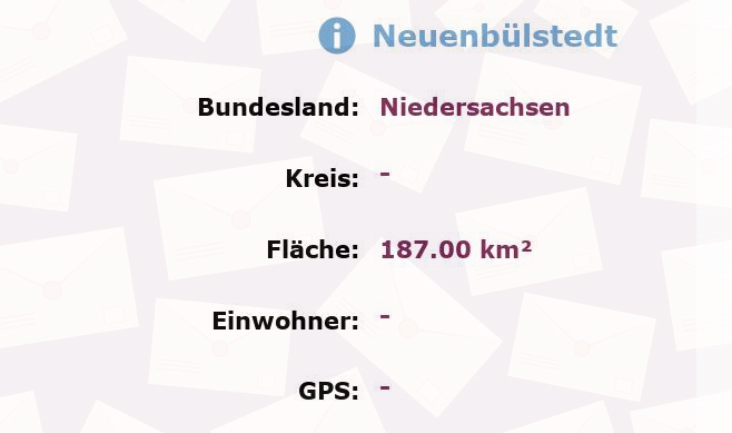 1 Postleitzahl in Neuenbülstedt, Niedersachsen