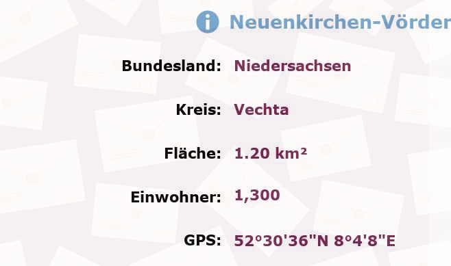 1 Postleitzahl in Neuenkirchen-Vörden, Niedersachsen