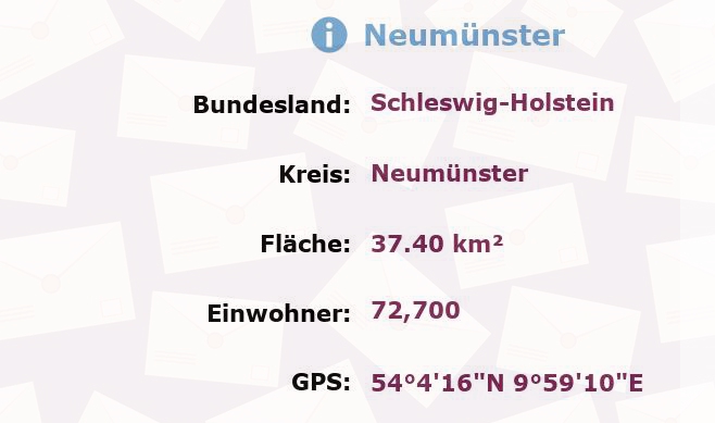 3 Postleitzahlen in Neumünster, Schleswig-Holstein