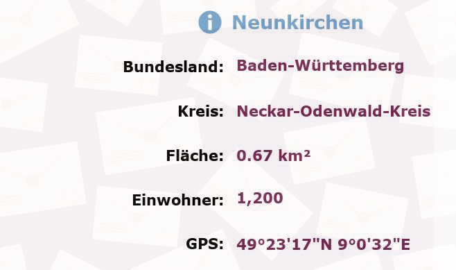 1 Postleitzahl in Neunkirchen, Baden-Württemberg