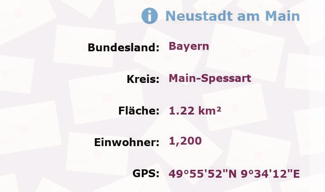 1 Postleitzahl in Neustadt am Main, Bayern