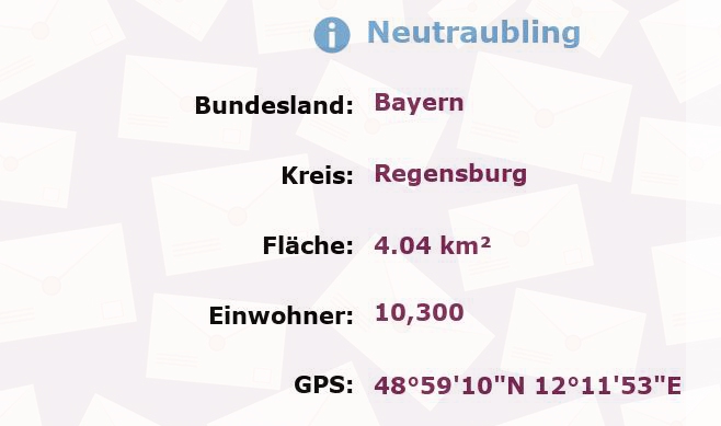 1 Postleitzahl in Neutraubling, Bayern