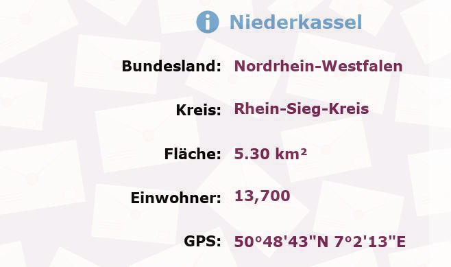 1 Postleitzahl in Niederkassel, Nordrhein-Westfalen