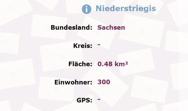 1 Postleitzahl in Niederstriegis, Sachsen