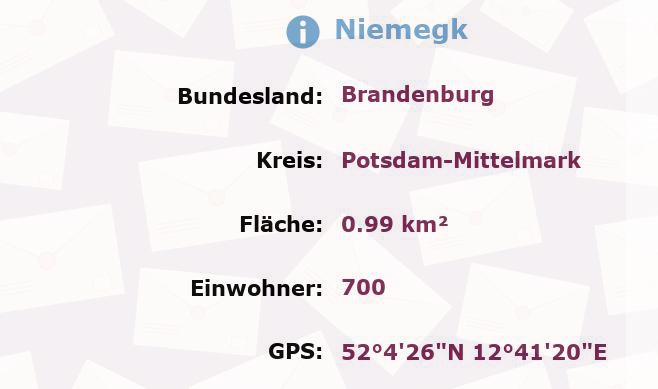 1 Postleitzahl in Niemegk, Brandenburg