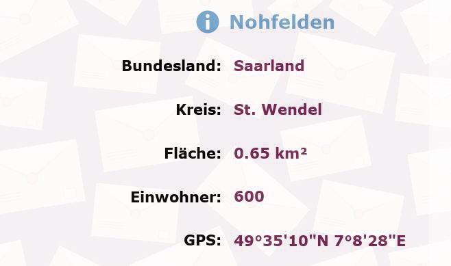 1 Postleitzahl in Nohfelden, Saarland