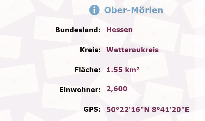 1 Postleitzahl in Ober-Mörlen, Hessen