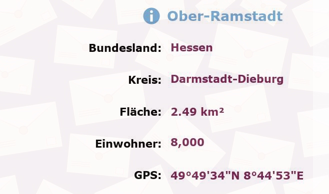 1 Postleitzahl in Ober-Ramstadt, Hessen