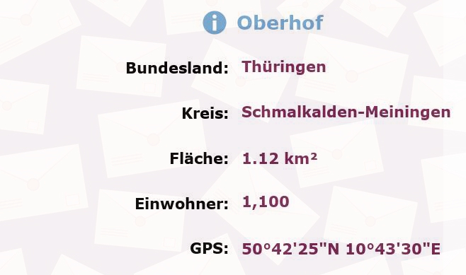 1 Postleitzahl in Oberhof, Thüringen