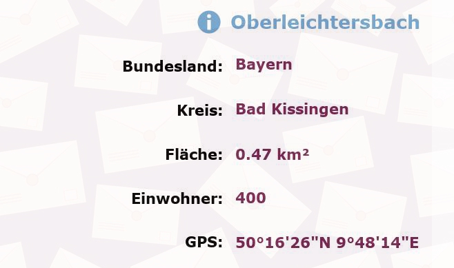 1 Postleitzahl in Oberleichtersbach, Bayern