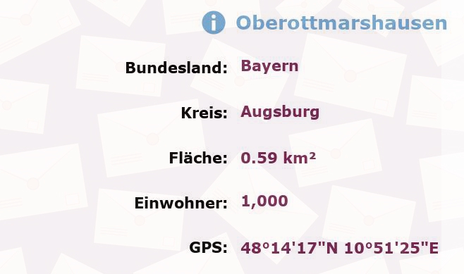 1 Postleitzahl in Oberottmarshausen, Bayern