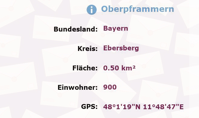 1 Postleitzahl in Oberpframmern, Bayern