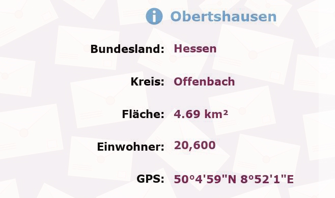 1 Postleitzahl in Obertshausen, Hessen