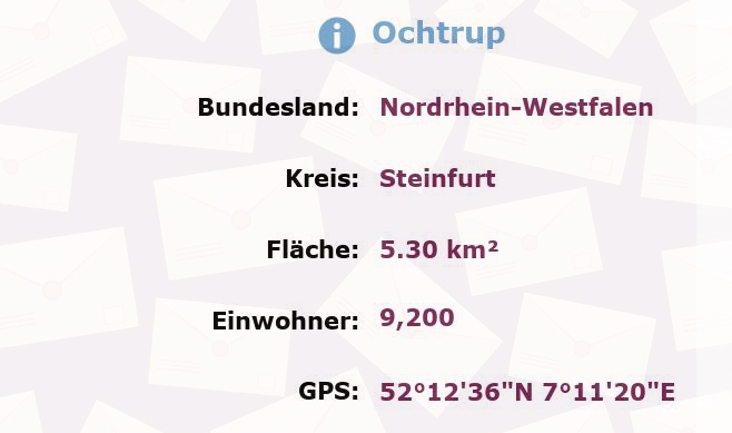 1 Postleitzahl in Ochtrup, Nordrhein-Westfalen